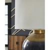Signature Design by Ashley Adara Metal Table Lamp, Blue & Gold Finish, 15" Tall, Modern Drum Shade - 3 of 4