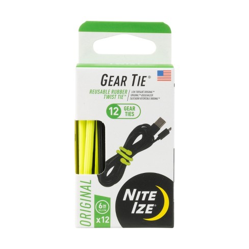Nite Ize Gear Tie Reusable Rubber Twist Ties, Multi-Purpose Use
