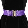 INSPIRE CHIC Women's Wide Waist Belts Interlock Buckles Sequins Decor Shinny Stretchy Belts 2 Pcs 60cm/23.62" - 4 of 4