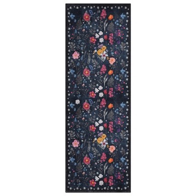 homfan Colorful Color Floral Door Mat Indoor Entrance Non-Slip Soft Oriental Vintage Carpet Kitchen Entryway Bedroom Corridors Indoor