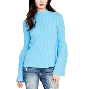 Rachel Roy Womens Ribbed Knit Sweater, Blue, Medium - 1 of 1