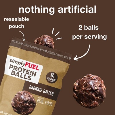 simplyFUEL Brownie Batter Whey Protein Balls - 8g Protein - 8oz