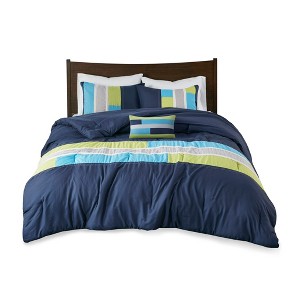 Gracie Mills Nyssa Urban Striped Comforter Set - 1 of 4