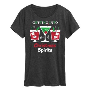 Women's - Instant Message - Getting Into Christmas Spirits Short Sleeve Graphic T-Shirt - 1 of 4
