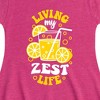 Girls' - Instant Message - Living My Zest Life Fit & Flair Cap Sleeve Graphic Dress - 2 of 4