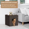 LunaLulinlk brown 20-inch pet house with hidden litter box fence and medium-density fiberboard side table - 2 of 4