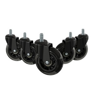Emma and Oliver Set of 5 Transparent Non-Marring Polyurethane Replacement Wheels with Ball Bearing Motion for Gaming and Home Office Chairs - 1 of 4