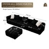 GDFStudio Froid 114" Modern Corduroy 3-Seater Sofa with Movable Ottoman and Metal Legs - 3 of 4