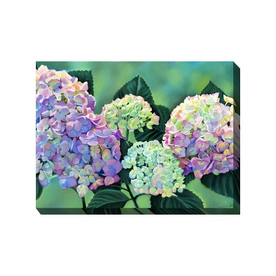 Cottage Garden West of The Wind Pageantry Purple, Green 40 x 30 Inch Waterproof Gallery Wrapped Canvas, Outdoor Garden, Yard, Patio All Weather