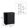 NicBex Rolling Kitchen Island Cart with 6 Bottle Racks and 2 Shelves,Kitchen Island on Wheels with Storage,Modern Island Table for Kitchen - 3 of 4