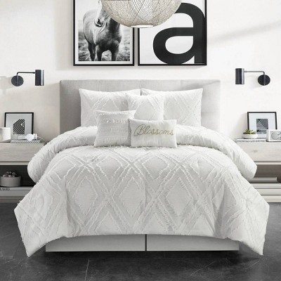 Nanshing 7pc King Cearo Comforter Set White