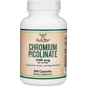 Chromium Picolinate - 300 x 500 mcg capsules by Double Wood Supplements -  Metabolism and Cholesterol Support - 1 of 4