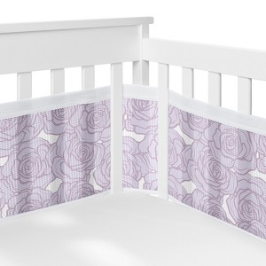 Sweet Jojo Designs Girl BreathableBaby Breathable Mesh Crib Liner Rose Lavender Purple - 1 of 4