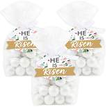 Big Dot of Happiness Religious Easter - Christian Holiday Party Clear Goodie Favor Bags - Treat Bags With Tags - Set of 12