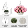 2 Set Artificial Outdoor Geraniums Flowers with White Basket, 12 Pcs Geraniums Flowers for Christmas, Front Porch, Garden, Patio, Home Decor, Pink - 2 of 4