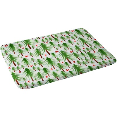 24"x36" Christmas Tree Farm Bath Mat Green - Deny Designs