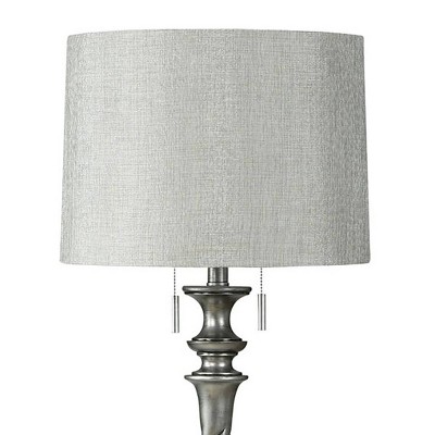Elegant Silver Swirl 65" Floor Lamp with Double Pull Chain