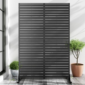 PexFix 72 in. x 47 in. Outdoor Privacy Rectangle Screen Galvanized Steel Panel Divider in Black - 1 of 4
