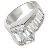 Slickblue Polished 925 Sterling Silver Ring with Clear CZ, Oblong Pave Design, Stylish Women's Jewelry, Size 5-10 - 4 of 4