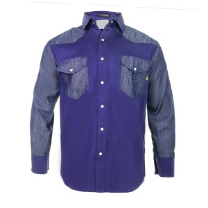 Flame Resistant FR Shirt - 88/12 - Western Style - Two Tone 7 oz - 1 of 4
