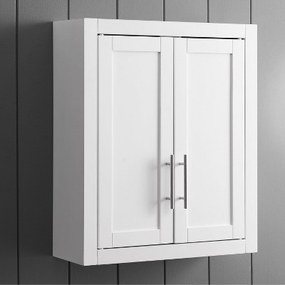 Savannah 31" White MDF Wall-Mounted Bathroom Cabinet with Chrome Hardware