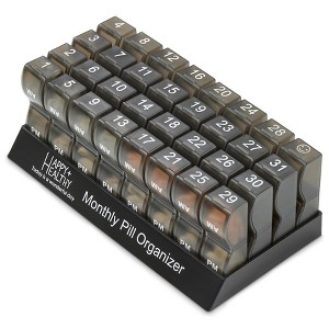 MEDca Monthly Pill Organizer: Am/Pm Daily Organizer 32 Compartments for Each Day, Dispenser and Caddy That Helps You Organize Your Life - 1 of 4