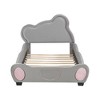 Twin Size Platform Bed with Bear-Shaped Headboard and Bed-End Storage Pocket - 3 of 4