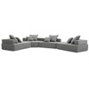 YOOCOZZ Boucle 4-seat Oversized Foam-Filled Floor Couch Set,Convertible Compressed Modular Sectional Sofa-Gray - 3 of 4