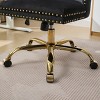 GlasFlength Task and Office Chairs Modern Velvet Swivel Chair with Gold Base and Tufted Back for Home Office, Black, 24.8"*19.4"*38.6" - 4 of 4