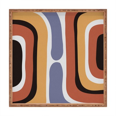 17" Wood Alisa Galitsyna Reverse Shapes Large Square Tray - society6