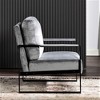 VYNXARIA Classic Mid Century Modern Accent Chair in Grey Plush Velvet with Metal Frame - 3 of 4