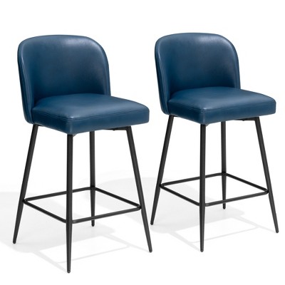 Pellebant 2pc High-grade Swivel Indoor Bar Stool with Metal Footrest