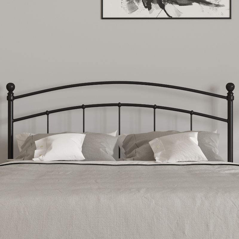 Merrick Lane Metal Headboard Contemporary Arched Headboard With Adjustable Rail Slots, 3 of 20