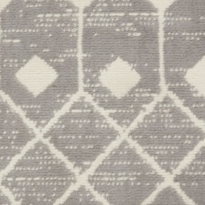 Grafix Gray and Ivory Geometric 8'6" x 12' Area Rug