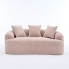 65" Curved Chenille Loveseat Sofa, Space-Saving Small Couch with 3 Pillows, No Assembly for Apartment Bedroom-3irtyhousy - 2 of 4