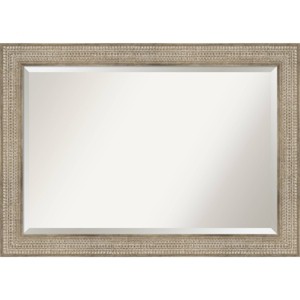 42" x 30" Beveled Trellis Silver Wood Wall Mirror - Amanti Art: Large Rectangular, No Assembly Required - 1 of 4