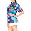 LA LEELA Women's Beach Funny Santa Claus Party Holiday Blouse Shirt Tops Button Down Summer Hawaiian Christmas Dresses for Women - 4 of 4