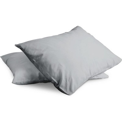 Grey Cotton Queen Pillowcases - 2 Pack - Breathable Envelope Closure