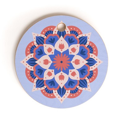 Angela Minca Modern floral mandala Cutting Board - Round