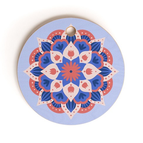 Angela Minca Modern floral mandala Cutting Board - Round - image 1 of 3