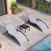 PURPLE LEAF Patio Chaise Lounge Set of 3 Outdoor Lounge Chair Beach Pool Sunbathing Lawn Lounger Recliner Chiar, Side Table Included - 2 of 4
