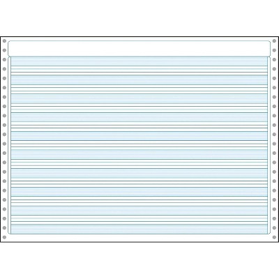 Printworks Professional Computer Paper W/1/2 Blue Bar Highlight 14 7/8 x 11 White 02719