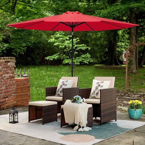 Red patio set with umbrella new arrivals