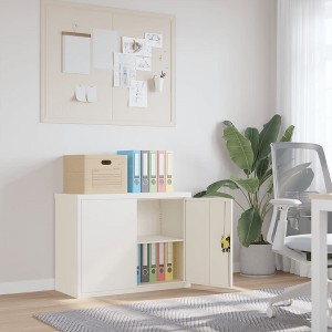 vidaXL File Cabinet White 35.4 in.x15.7 in.x27.6 in. Steel - 1 of 4