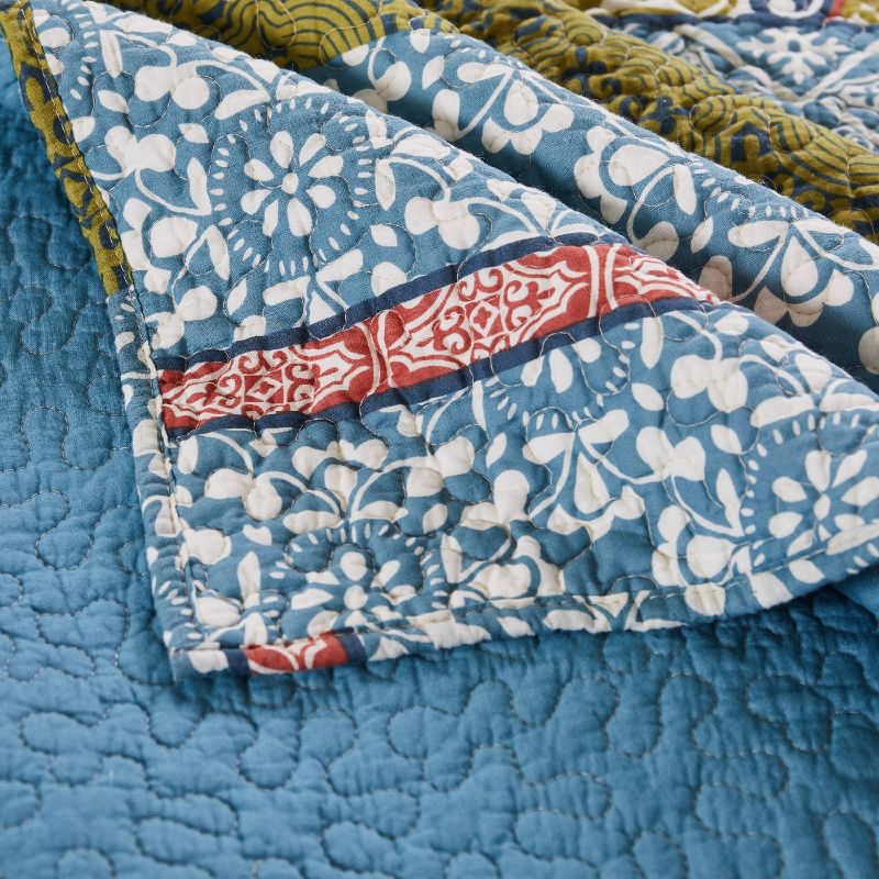 Greenland Home Fashions Shangri-La Quilt Set Red/Green/Blue, 6 of 7