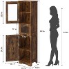 Tall Kitchen Cupboard With Shelves, Tall Bathroom Storage Cabinet, Freestanding Storage Cupboard Unit for Kitchen Bathroom Dining Room Living Room - 2 of 4