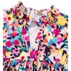 Amaryllis Women’s Floral Collared Babydoll Dress Puff Short Sleeves Flowy Silhouette Pockets Lightweight - 3 of 4
