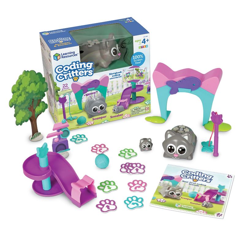 Learning Resources Coding Critters Scamper & Sneaker, Interactive Coding Toy, 22 Piece Set, Ages 4+, 1 of 8