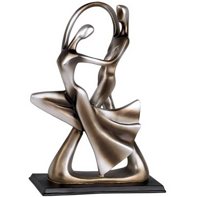 Studio 55D Silver Abstract 14 3/4" High Dancing Couple Sculpture