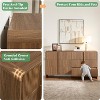AMERLIFE Fluted Modern Chest Dresser with Pine Handles, Rounded Corners & Anti-Tip, 48" Tall Wood Storage Organizer for Living Room - 4 of 4